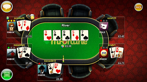 Screenshot of Mfortune's iPhone Poker App
