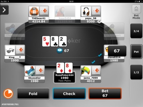 PARTY POKER MOBILE POKER APP SCREENSHOT