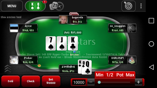 Mobile PokerStars Screenshot
