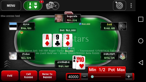 Mobile PokerStars Screenshot
