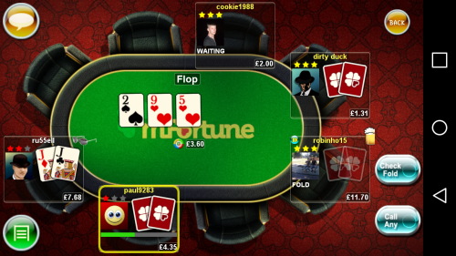 Mfortune Mobile Poker App Screenshot